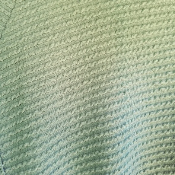 Pink Clover Teal Cowl Neck Women's Textured Long Sleeve Pullover Hoodie Sweater - Picture 7 of 10